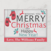 かわいい素朴メリークリスマスおめでとう シーズンポストカード (正面)