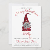かわいい素朴メリークリスマスパーティープレイド格言 招待状 (正面)