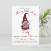 かわいい素朴メリークリスマスパーティープレイド格言 招待状 (スタンド正面)