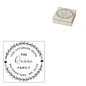 かわいい素朴リースファミリー名差出人住所 ラバースタンプ (押印)