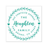 かわいい素朴リース&手書き文字の住所 セルフインキングスタンプ (デザイン)