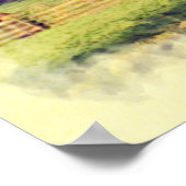 かわいい素朴ヴィンテージオランダ風車の水色 ポスター (角)