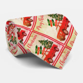 かわいい素朴ヴィンテージ赤いトラックの木メリークリスマス ネクタイ (ロール)