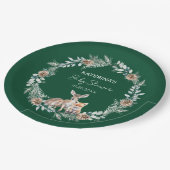 かわいい素朴冬の森の動物の赤ちゃんシャワー ペーパープレート (アングル)