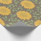 かわいい素朴国のひまわり模様 ラッピングペーパー (角)