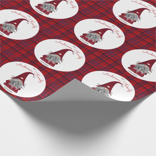 かわいい素朴家族の名前クリスマス格言 ラッピングペーパー (角)