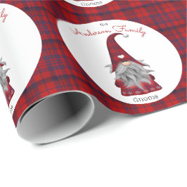 かわいい素朴家族の名前クリスマス格言 ラッピングペーパー