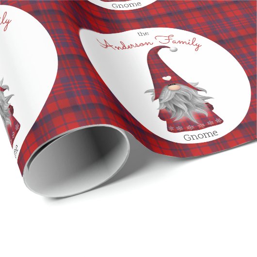 かわいい素朴家族の名前クリスマス格言 ラッピングペーパー (ロールコーナー)