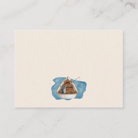 かわいい素朴小さな漁師おむつラッフルカード エンクロージャーカード (裏面)