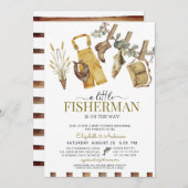 かわいい素朴小さな漁師の赤ちゃんシャワー 招待状 (正面/裏面)