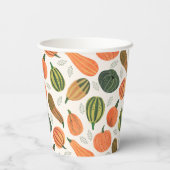 かわいい素朴感謝祭かぼちゃのパターン 紙コップ (裏面)