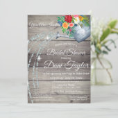 かわいい素朴散水缶フローラブライダルシャワー 招待状 (スタンド正面)