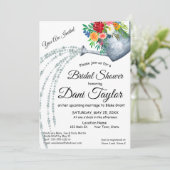 かわいい素朴散水缶フローラブライダルシャワー 招待状 (スタンド正面)