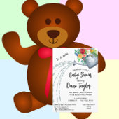 かわいい素朴散水缶フローラ赤ちゃんシャワー 招待状