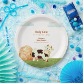 かわいい素朴水彩聖い牛農場の赤ちゃんシャワー ペーパープレート (パーティー)