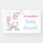 かわいい素朴水彩虹のユニコーン赤ちゃんシャワー 横断幕 (横)