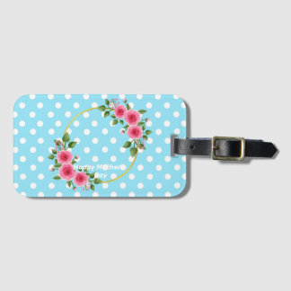 かわいい素朴牧草地フローラリースフォトマザーズの日 ラゲッジタグ