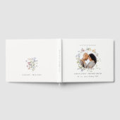 かわいい素朴牧草地フローラリース結婚写真 ゲストブック (全面)