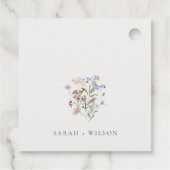 かわいい素朴牧草地フローラリース結婚写真 フェイバータグ (裏面)