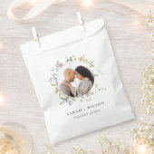 かわいい素朴牧草地フローラリース結婚写真 フェイバーバッグ (クリップ留めされた状態)