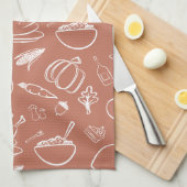 かわいい素朴秋秋の感謝祭の収穫 キッチンタオル (四つ折り)