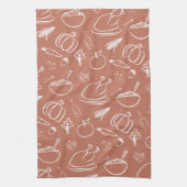 かわいい素朴秋秋の感謝祭の収穫 キッチンタオル (縦)