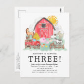 かわいい素朴納屋周囲の庭アニマルズキッズファーム誕生日 ポストカード (正面/裏面)