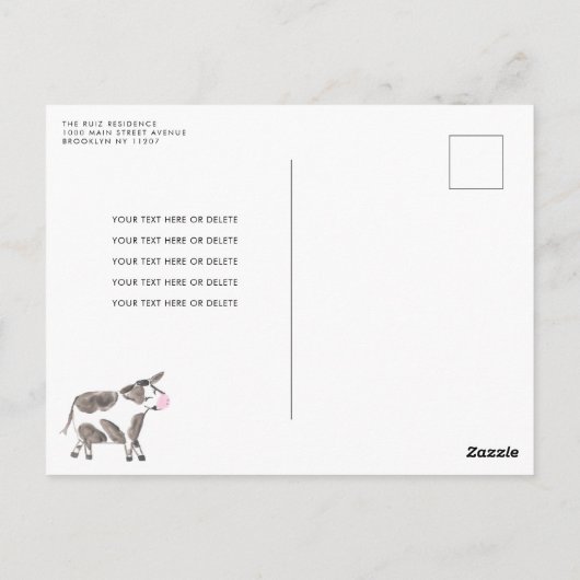 かわいい素朴納屋周囲の庭アニマルズキッズファーム誕生日 ポストカード (裏面)