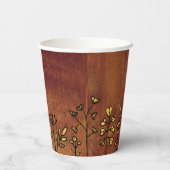 かわいい素朴金ゴールドフローラ名前をカスタムするベビーシャワー 紙コップ (裏面)