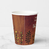 かわいい素朴金ゴールドフローラ名前をカスタムするベビーシャワー 紙コップ (右)