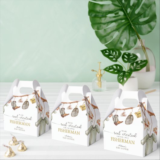 かわいい素朴魚釣りベビーシャワー フェイバーボックス (複数)