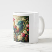 かわいい素朴/ヴィンテージのオンドリ ジャンボコーヒーマグカップ (正面右)