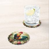 かわいい素朴/ヴィンテージのオンドリ ペーパーコースター (インサイチュ)