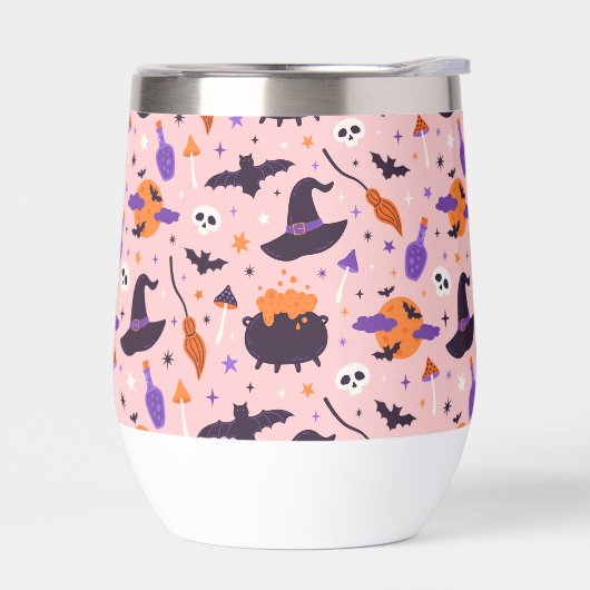 かわいい紫とピンクのハロウィンパターン (左面)
