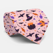 かわいい紫とピンクのハロウィンパターン ネクタイ (ロール)