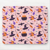かわいい紫とピンクのハロウィンパターン マウスパッド (正面)