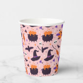 かわいい紫とピンクのハロウィンパターン 紙コップ (右)