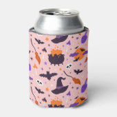 かわいい紫とピンクのハロウィンパターン 缶クーラー (缶正面)