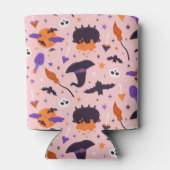 かわいい紫とピンクのハロウィンパターン 缶クーラー (裏面)