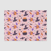 かわいい紫とピンクのハロウィンパターン 薄葉紙 (正面)