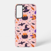 かわいい紫とピンクのハロウィンパターン SAMSUNG GALAXYケース (裏面)