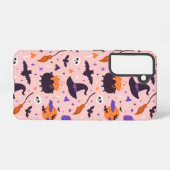 かわいい紫とピンクのハロウィンパターン SAMSUNG GALAXYケース (裏面横)