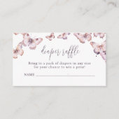 かわいい紫とピンクの蝶おむつラッフル エンクロージャーカード (正面)