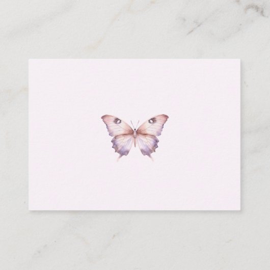 かわいい紫とピンクの蝶の本ベビー エンクロージャーカード (裏面)