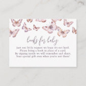 かわいい紫とピンクの蝶の本ベビー エンクロージャーカード (正面)