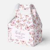 かわいい紫とピンクの蝶の赤ちゃんシャワー切り妻 フェイバーボックス (正面サイド)