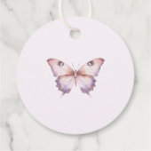 かわいい紫とピンクの蝶の赤ちゃんシャワー フェイバータグ (裏面)
