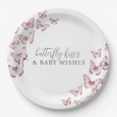 かわいい紫とピンクの蝶の赤ちゃんシャワー ペーパープレート (正面)