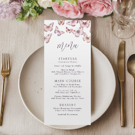 かわいい紫とピンクの蝶の赤ちゃんシャワー メニュー