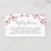 かわいい紫とピンクの蝶ディスプレイシャワー エンクロージャーカード (正面)